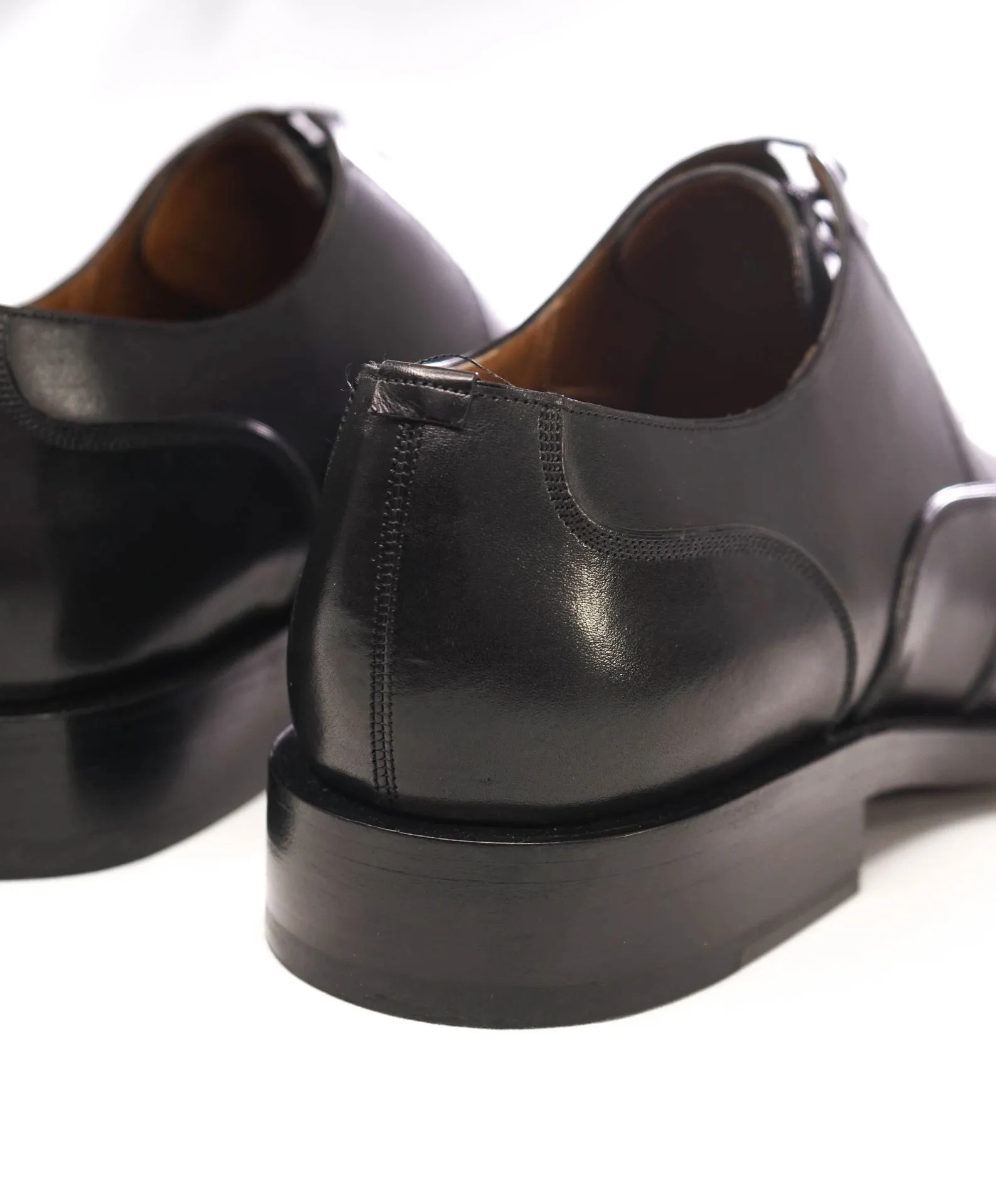 $900 Bally SCRIBE Solid Black Wingtip Oxfords Leather Footwear 9 US