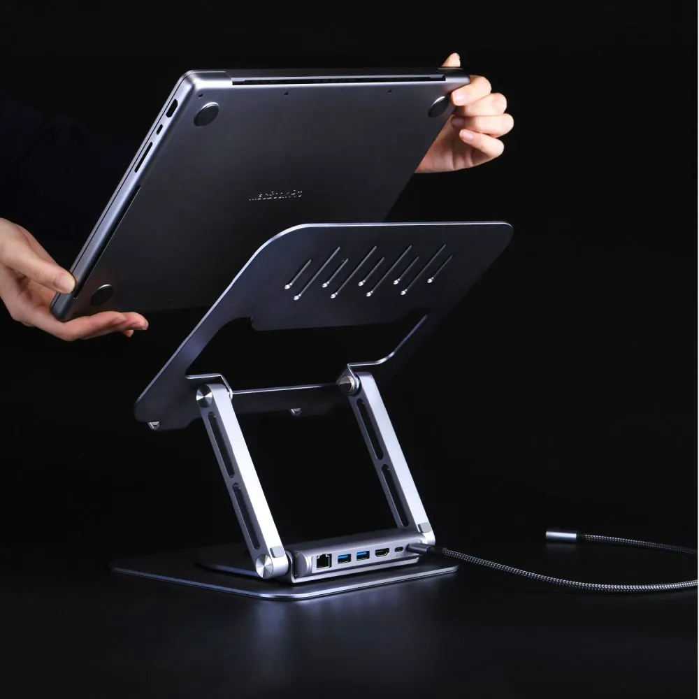 ADAM Elements Casa Hub Stand Pro-USB-C 6-in-1 Laptop - Black