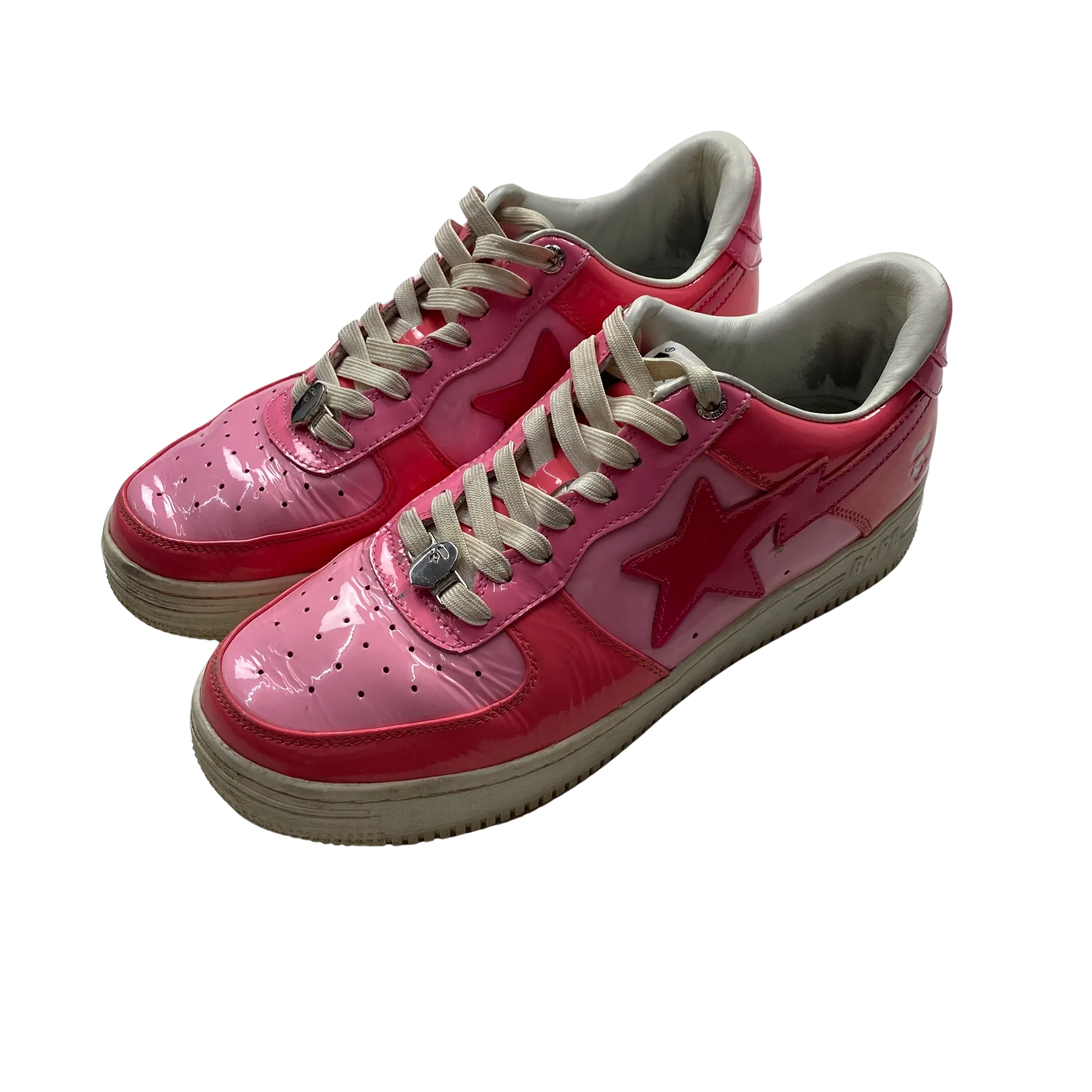 BAPE Pink Patent Bapesta Trainers - UK 9.5
