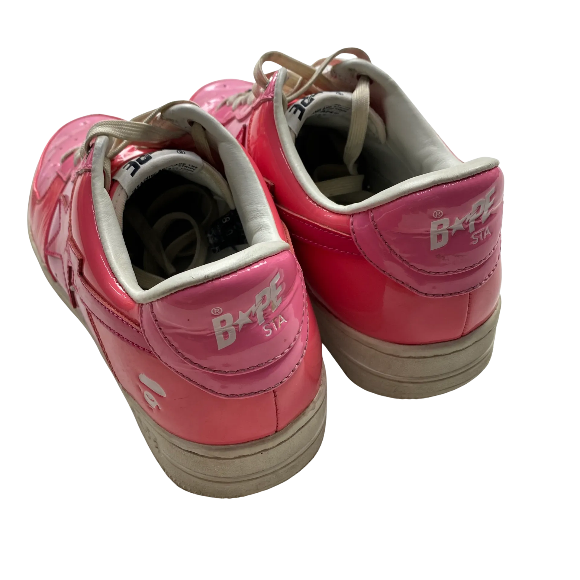 BAPE Pink Patent Bapesta Trainers - UK 9.5