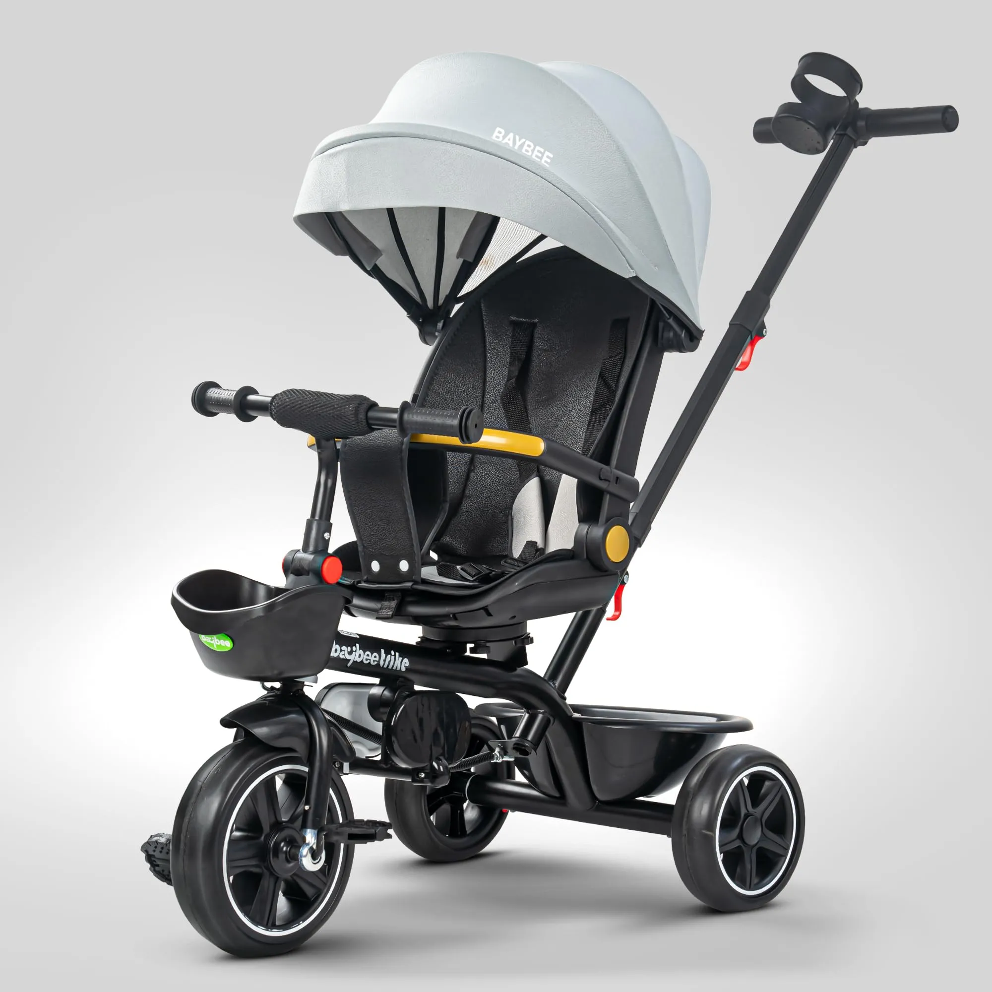 Baybee Uno 2 in 1 Baby cycle for Kids | Baby Tricycles with Parental Push Handle, 180° Reversible Seat, Canopy & Safety Guardrail | Boys Girlsfor 2 - 5 years