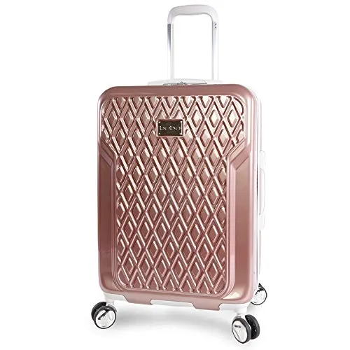 BEBE Women's Stella 21" Hardside Carry-on Spinner Luggage,Telescoping Handles, Rose Gold, One Size