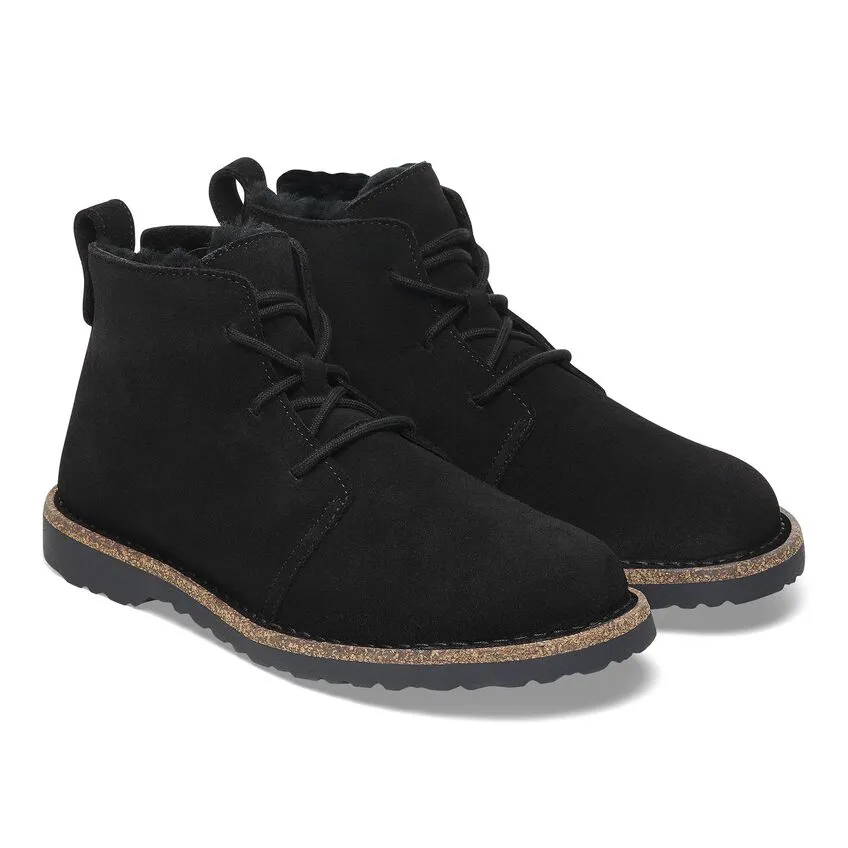 Birkenstock Uppsala Mid Black Shearling Narrow Women's