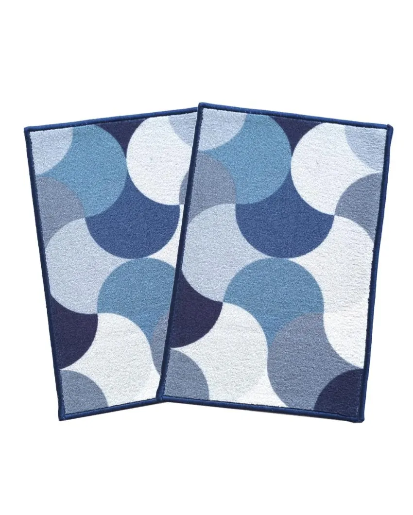 Circular Pattern Anti Slip Versatile Door Mats | Set of 2