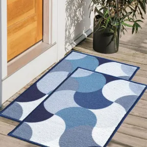 Circular Pattern Anti Slip Versatile Door Mats | Set of 2