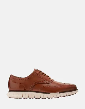 Cole Haan Zerogrand Remastered Wingtip Oxfords British Tan/Ivory