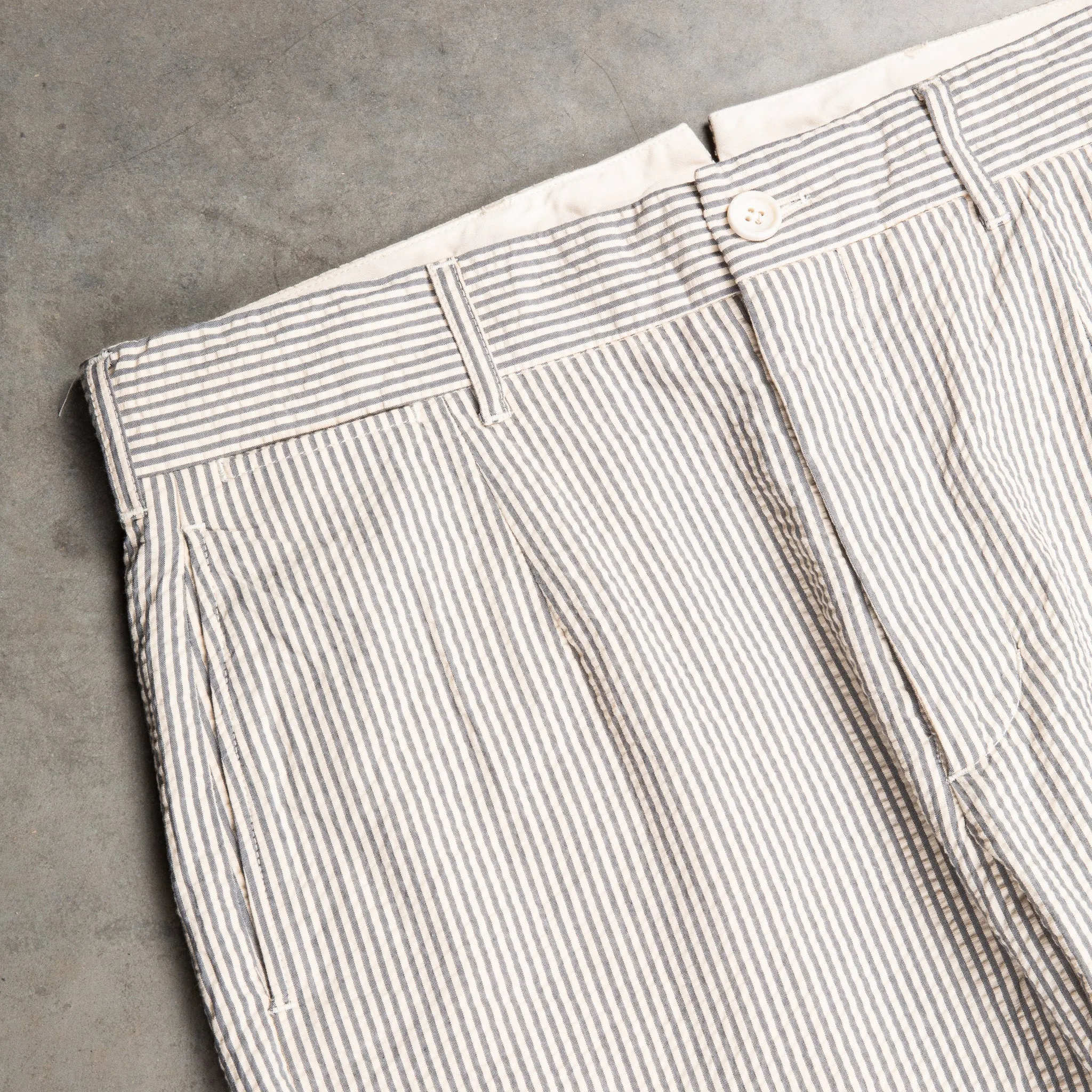 Engineered Garments Andover Pant Navy / Natural Cotton Seersucker
