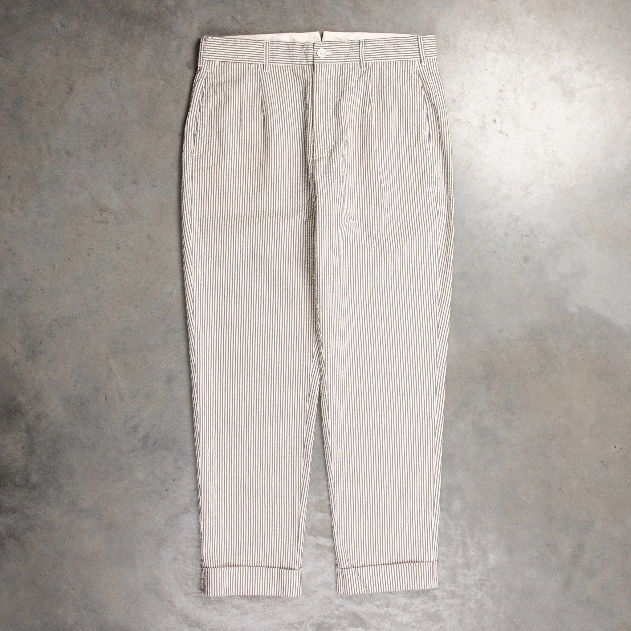 Engineered Garments Andover Pant Navy / Natural Cotton Seersucker