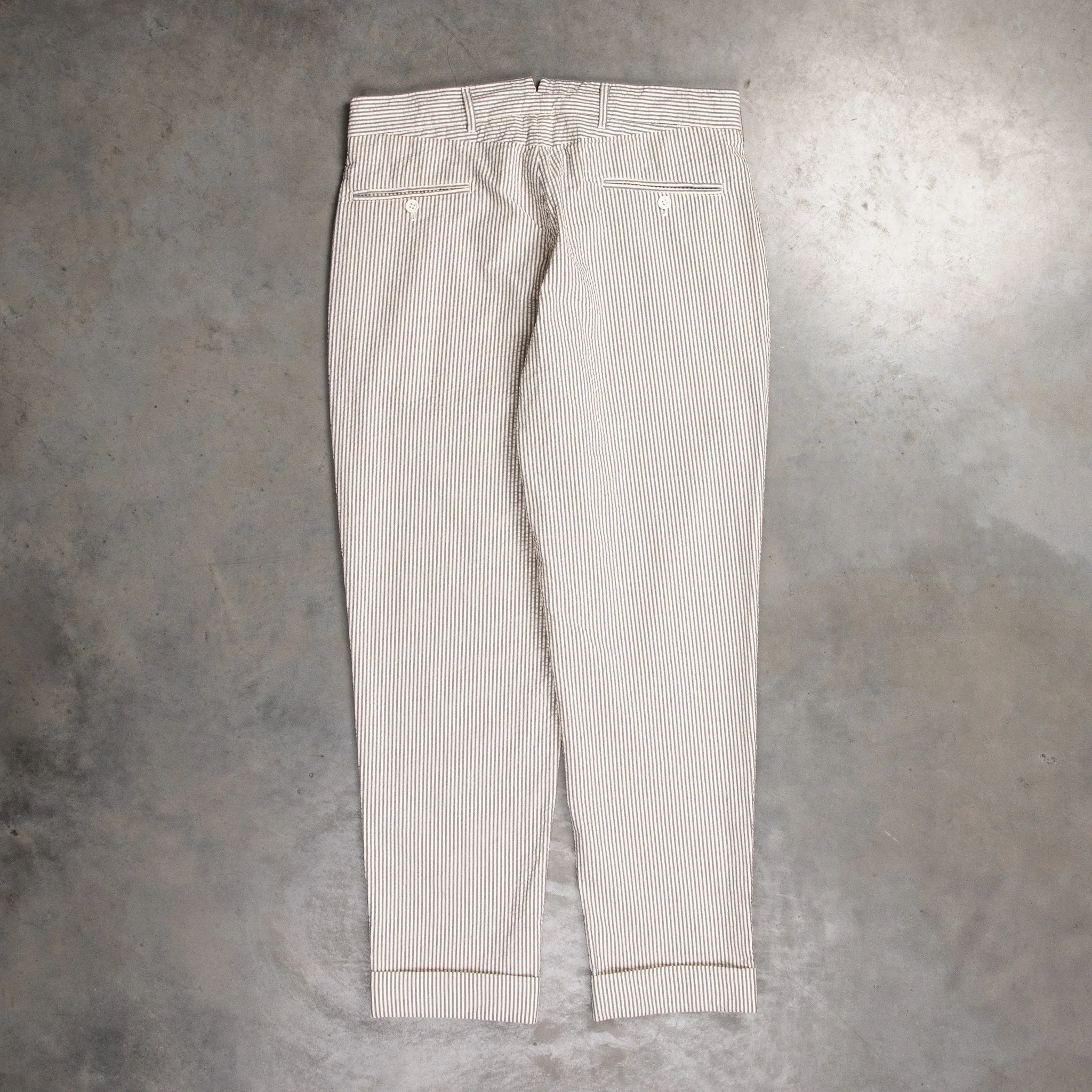 Engineered Garments Andover Pant Navy / Natural Cotton Seersucker