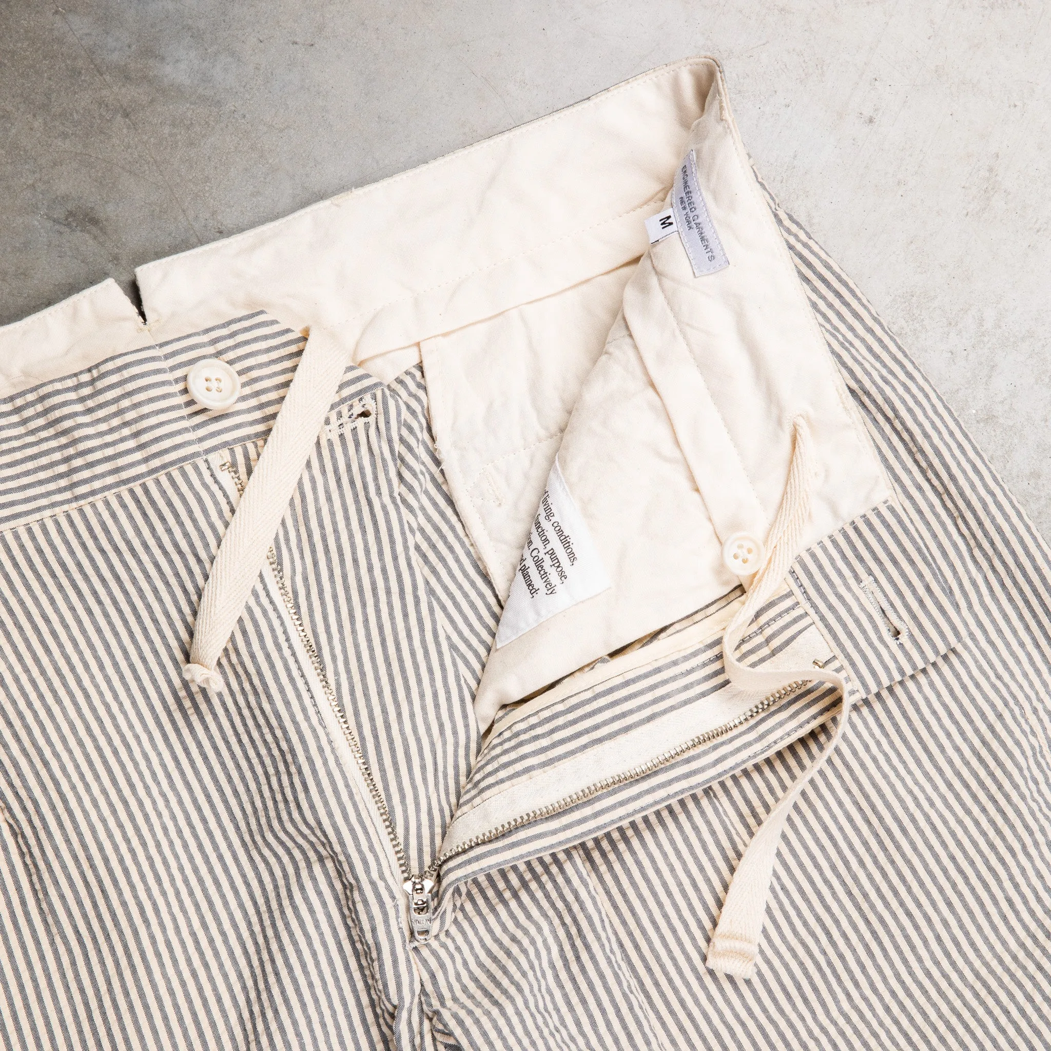 Engineered Garments Andover Pant Navy / Natural Cotton Seersucker