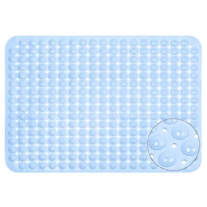 Experia Anti Slip Bath Mat with Suction Cup - 106 X 60 CM (Blue Color with Accu Pebble)
