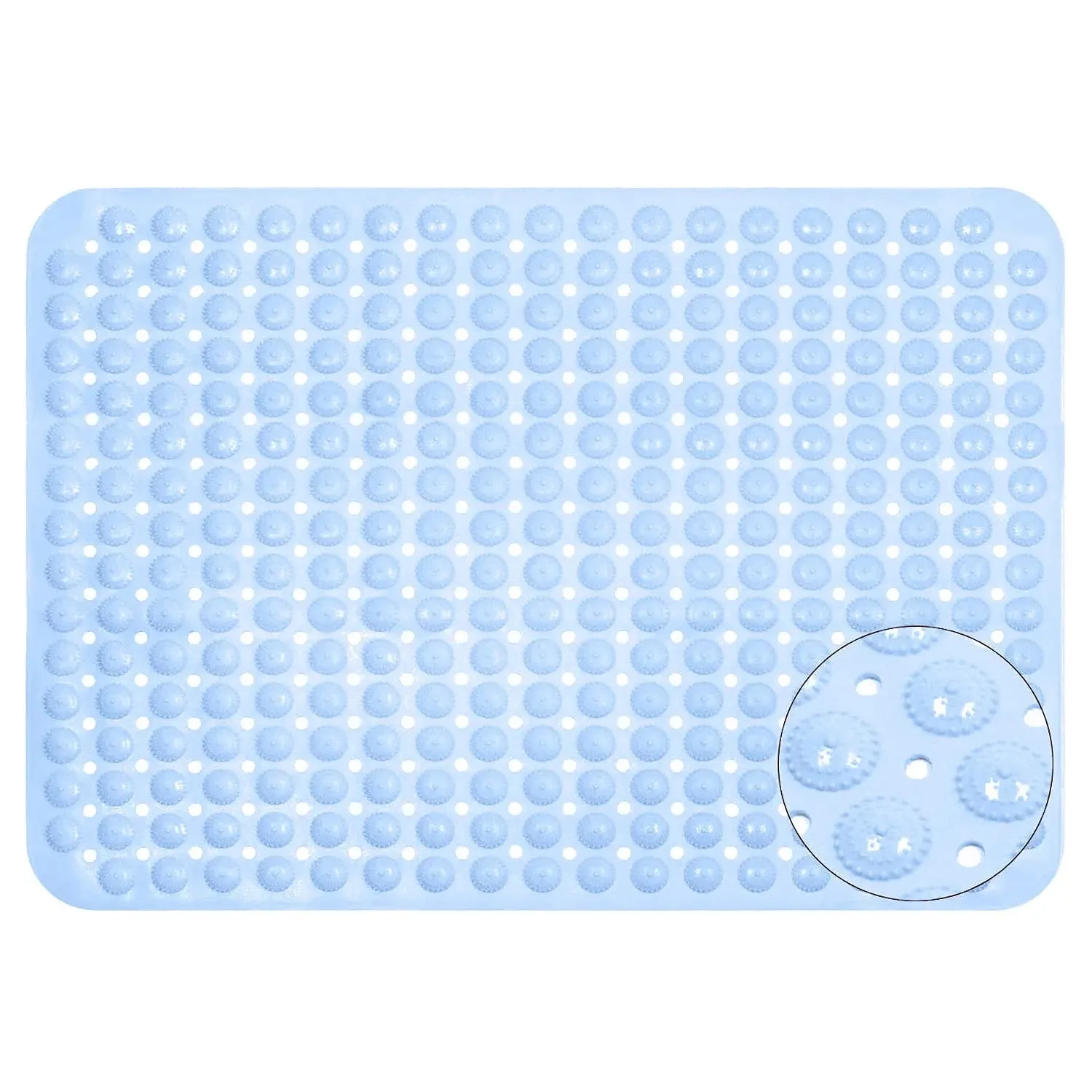 Experia Anti Slip Bath Mat with Suction Cup - 106 X 60 CM (Blue Color with Accu Pebble)