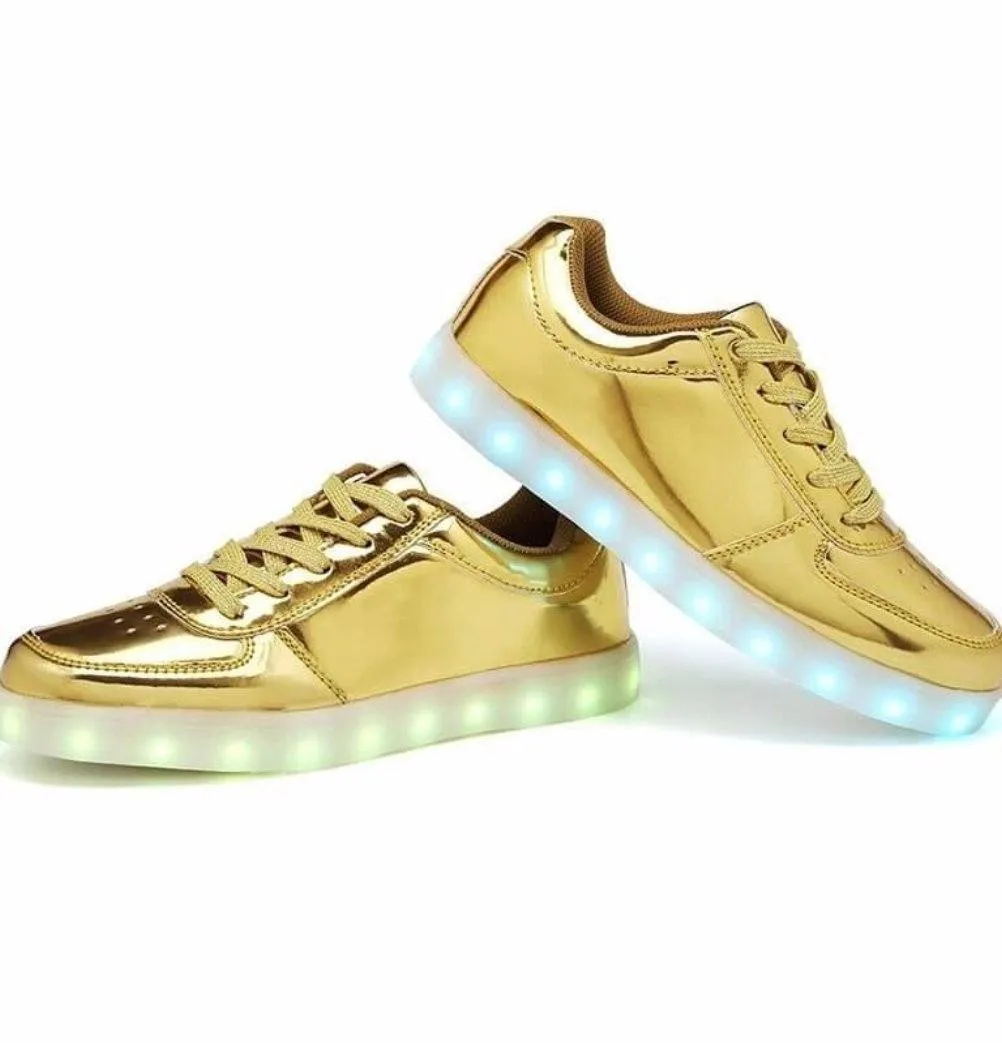 Flashez Gold LED Low Top Shoes