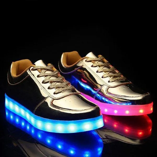 Flashez Gold LED Low Top Shoes