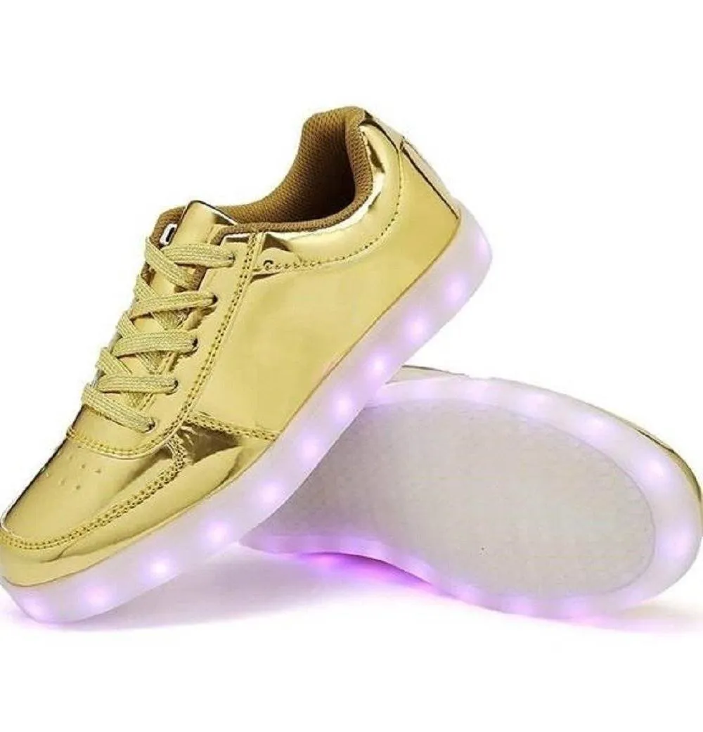 Flashez Gold LED Low Top Shoes