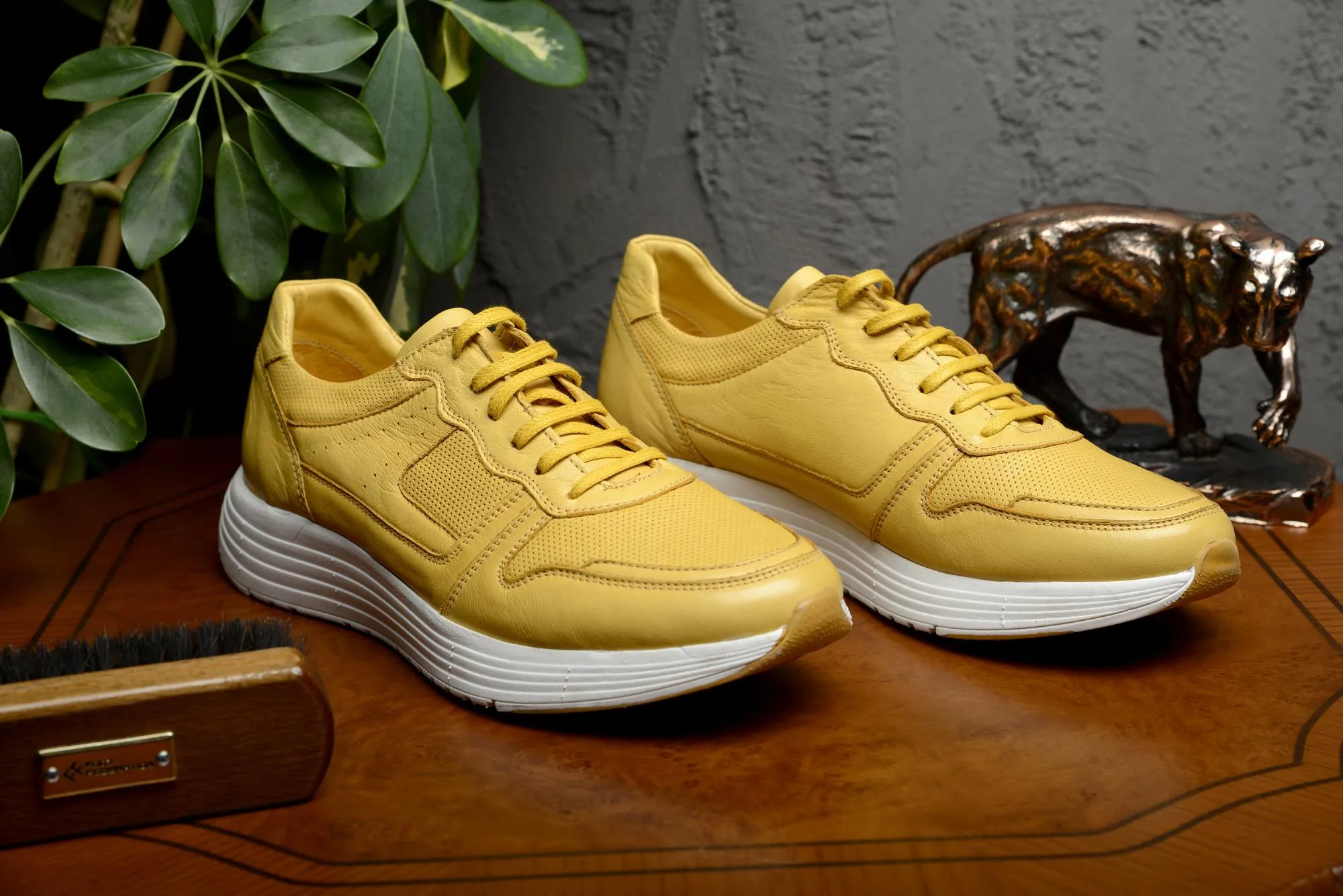 FOOT FEDERATION MOC-TOE LACE-UP MENS SNEAKER YELLOW