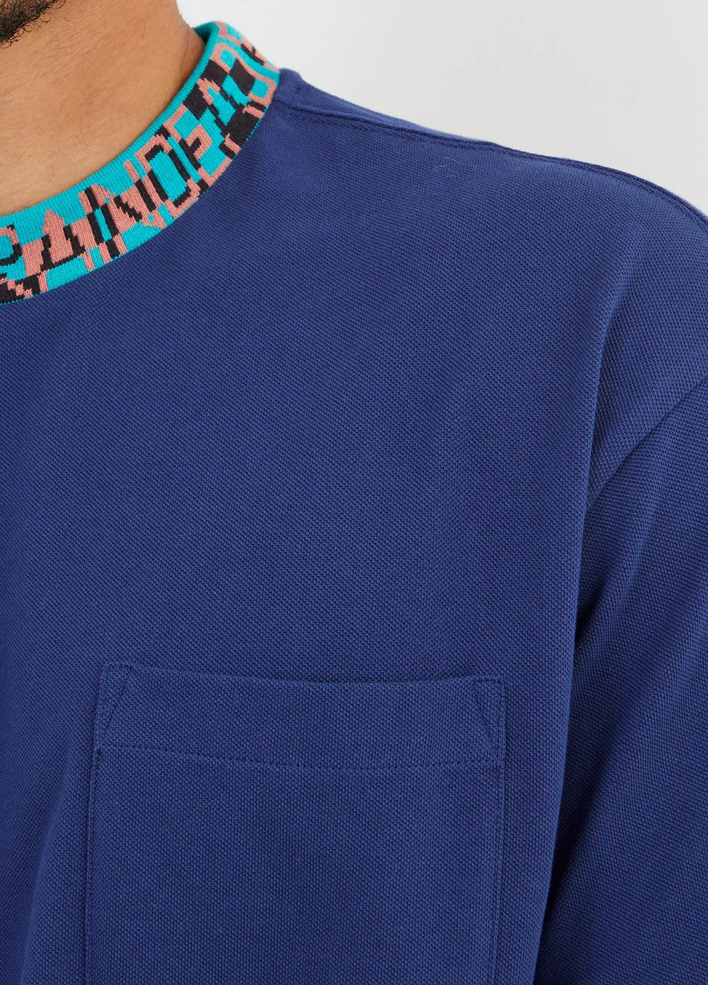 Jacquarded Collar T-Shirt
