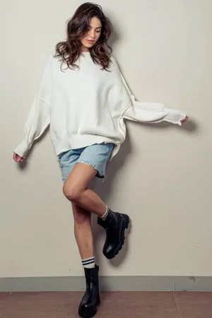 JOANIE OVERSIZED  CREW NECK COZY SWEATER