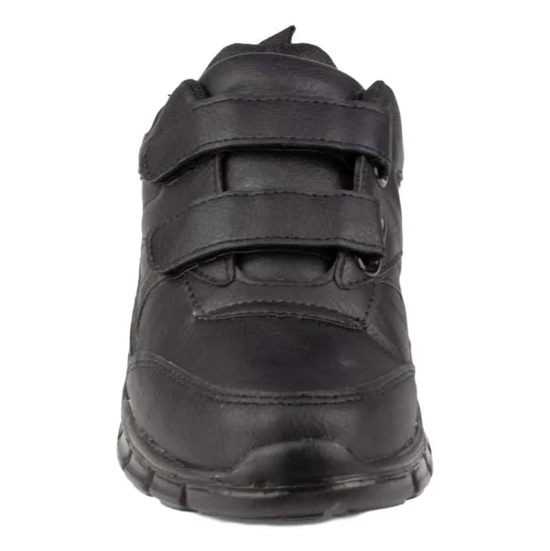 Kids Black Touch Fasten Trainer