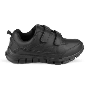 Kids Black Touch Fasten Trainer