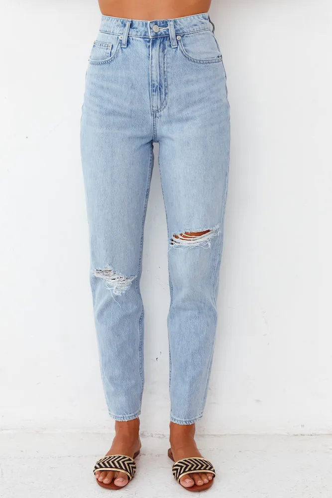 LEE High Mom Oxy Destruct Jeans Blue