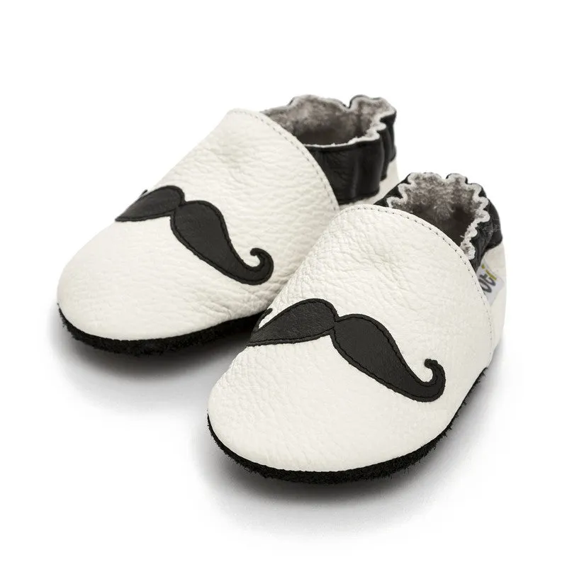 Liliputi® Soft Leather Baby Shoes - Moustache