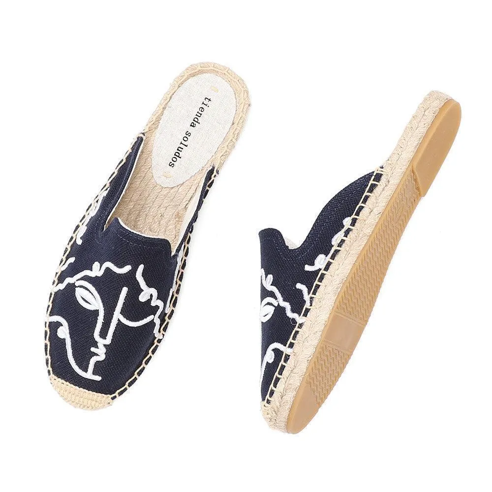 Looking At You Espadrille Mules - Navy