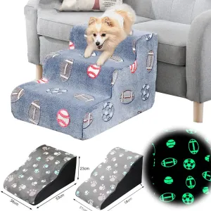 Luminous Pet Stairs with 2/3 Steps - Safe and Easy Access for Your Furry Friend