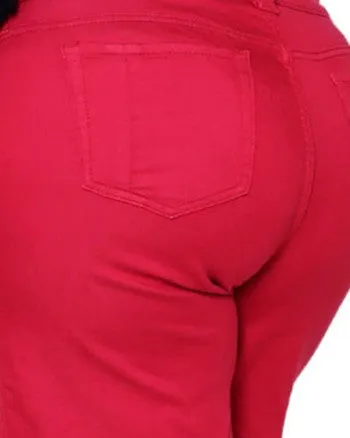 Med Rise Easy Fit Shorts Frayed Hem with Drawstring - Rose Red | ROSE RED