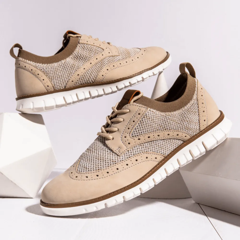 Men's Knit Casual Wingtip Shoes