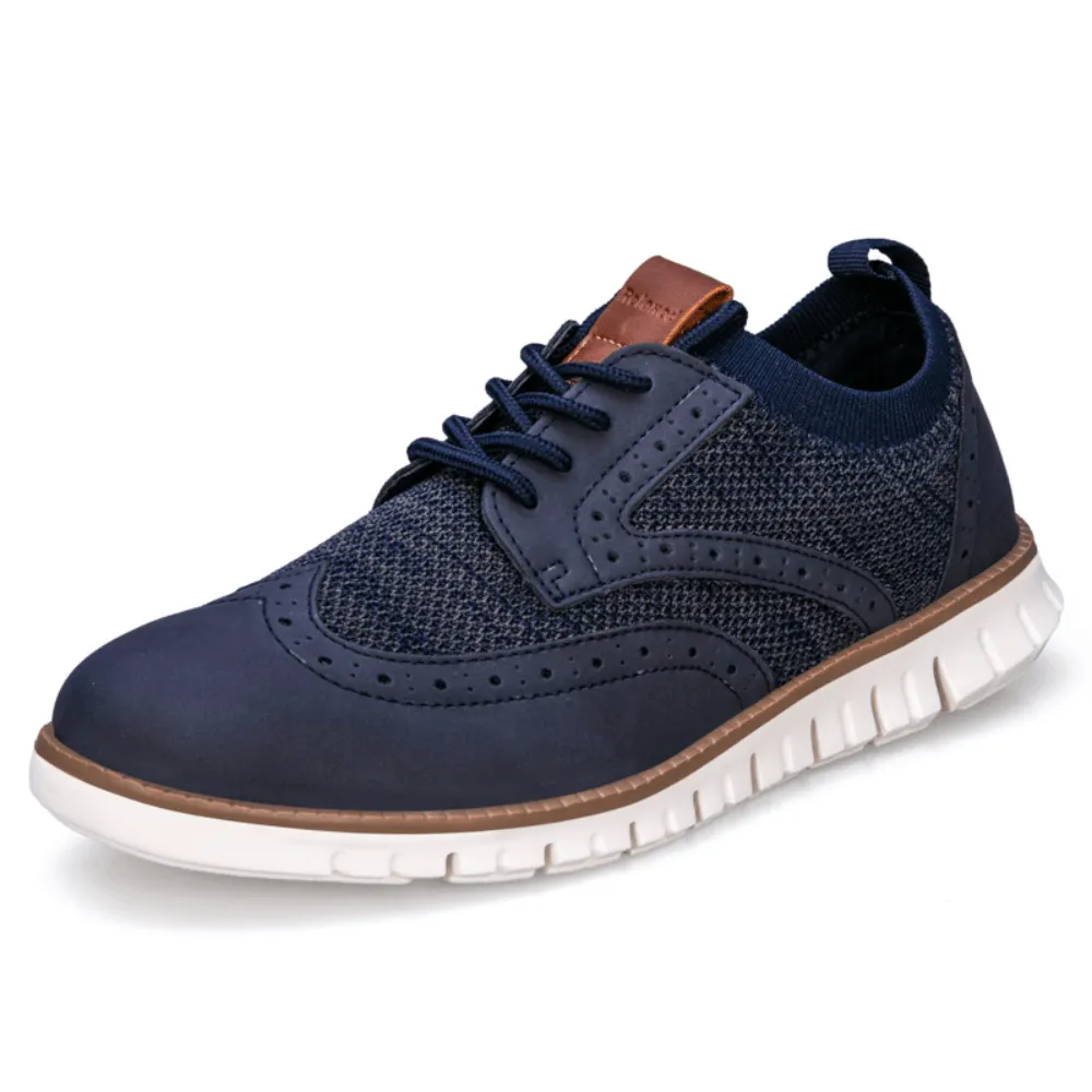 Men's Knit Casual Wingtip Shoes