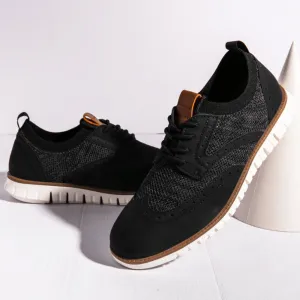 Men's Knit Casual Wingtip Shoes