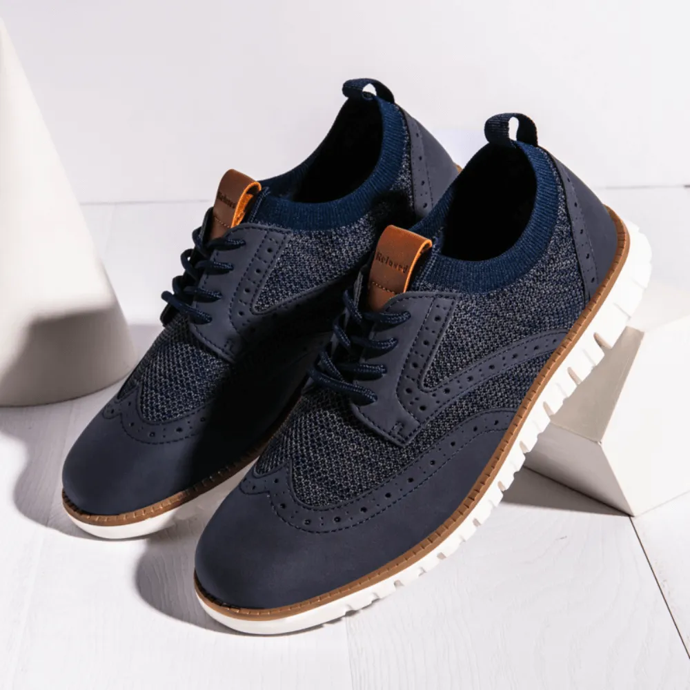 Men's Knit Casual Wingtip Shoes