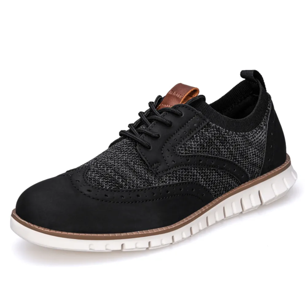 Men's Knit Casual Wingtip Shoes