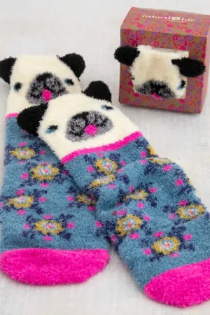 Natural Life Boxed Cozy Critter Socks | Cream Dog