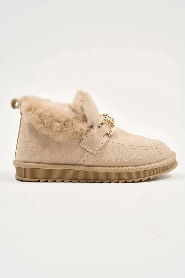 Puff Buckle Beige   Nestle Milk