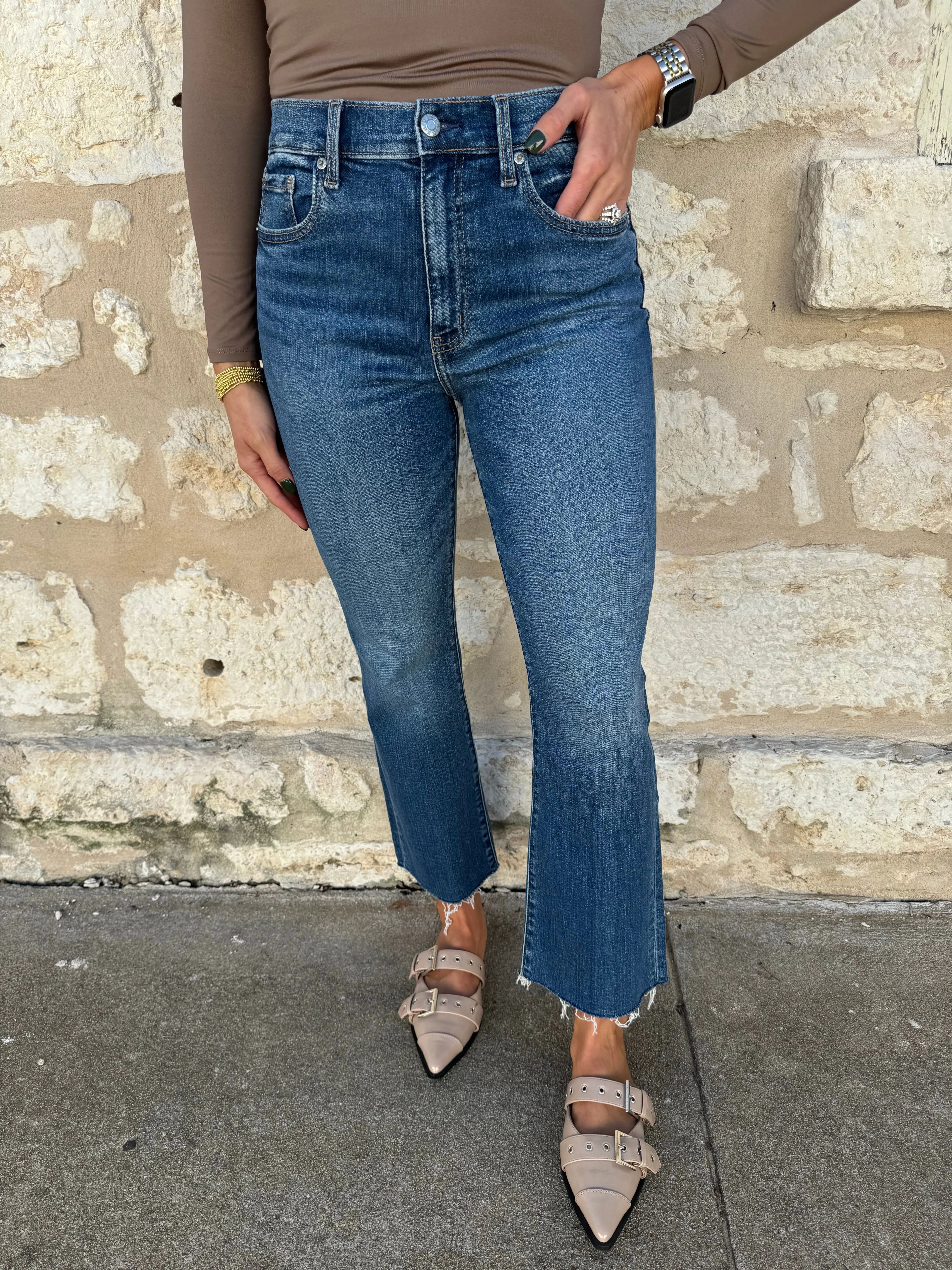 Shy Girl High Rise Crop Flare