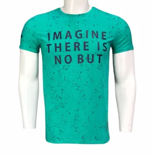 Typographic Print Round Neck T-shirt with Short Sleeves (Imported)