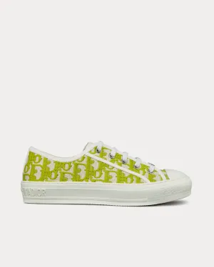 Walk'n'Dior Lime Dior Oblique Embroidered Cotton Low Top Sneakers