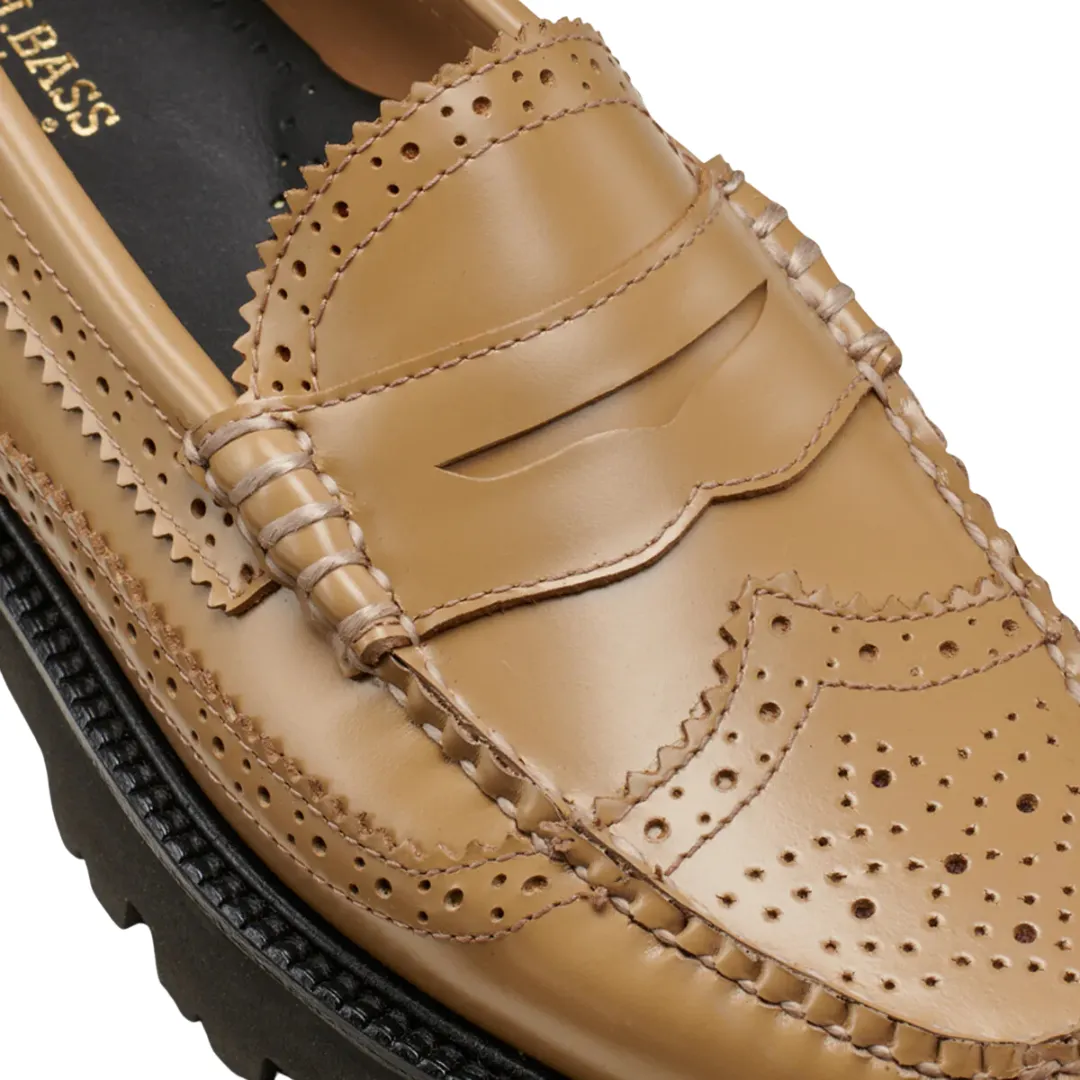 Whitney Wingtip Lug Loafer (Tan)