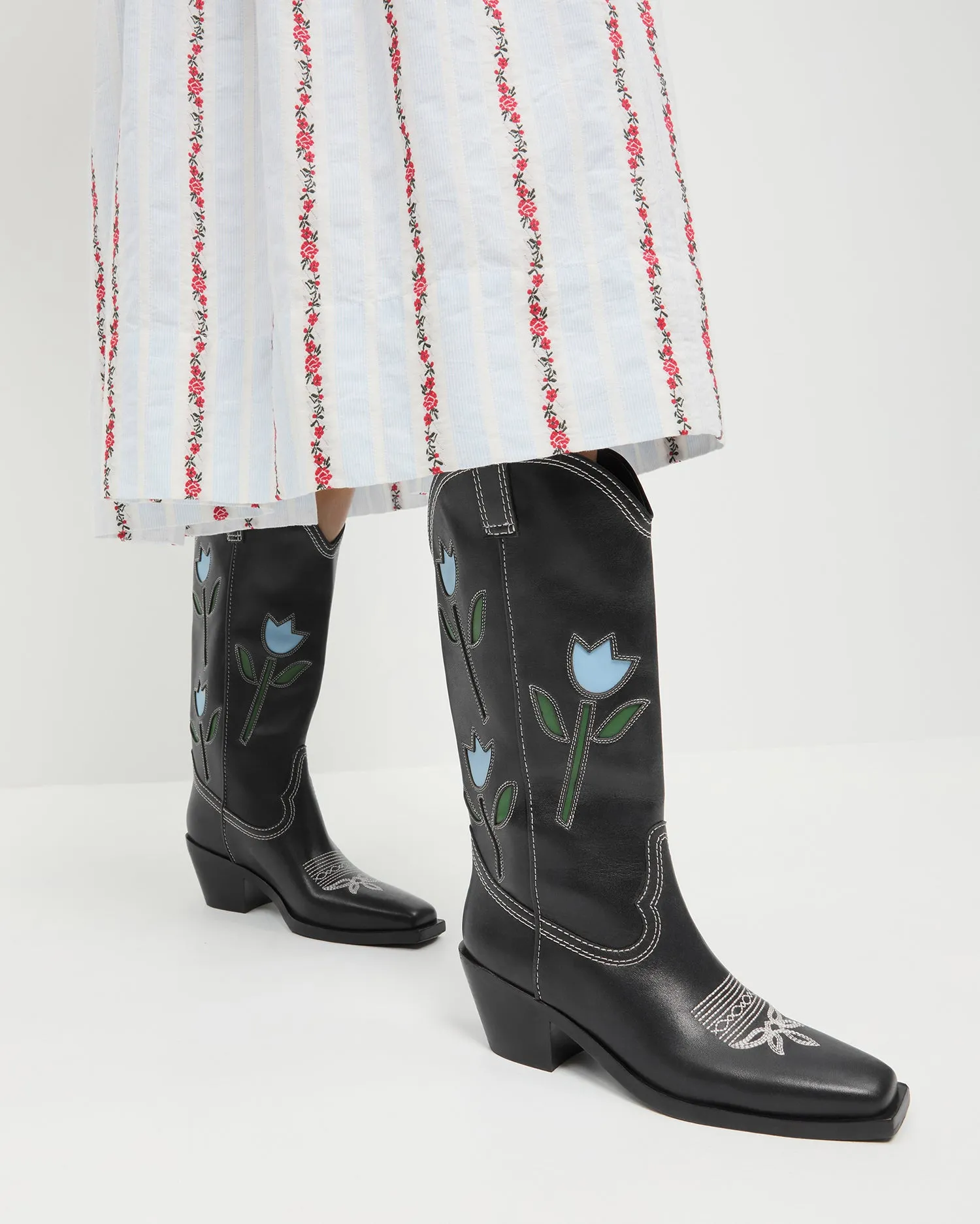 Wilder Black Tulip Leather Boot