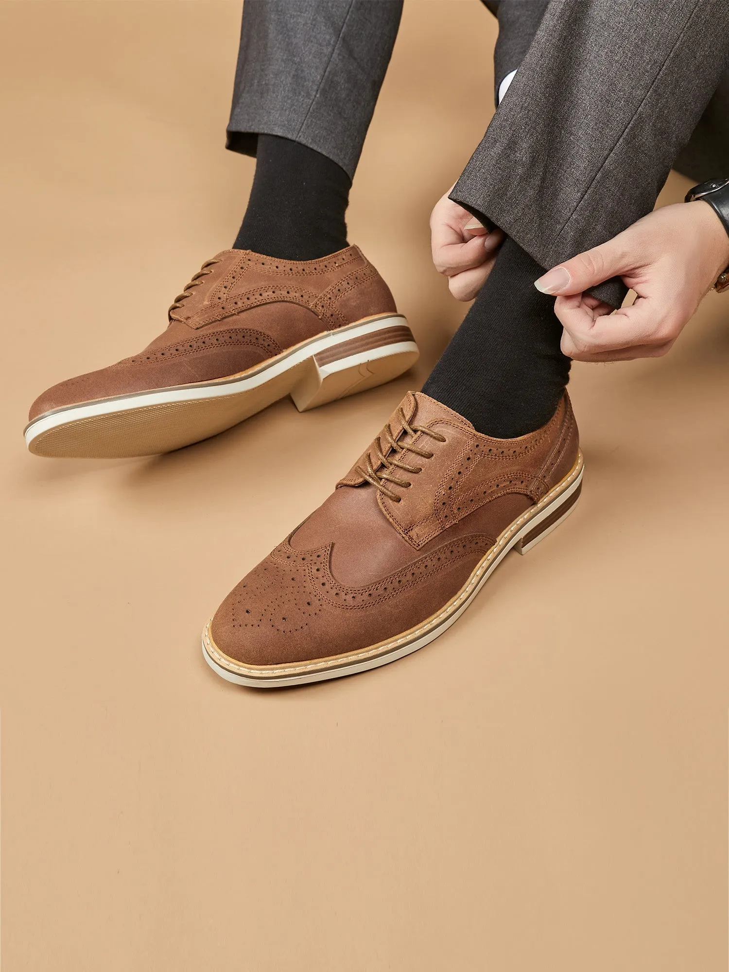 Wingtip Sude Schoenen - Heren - Tijdloze Klasse en Luxe