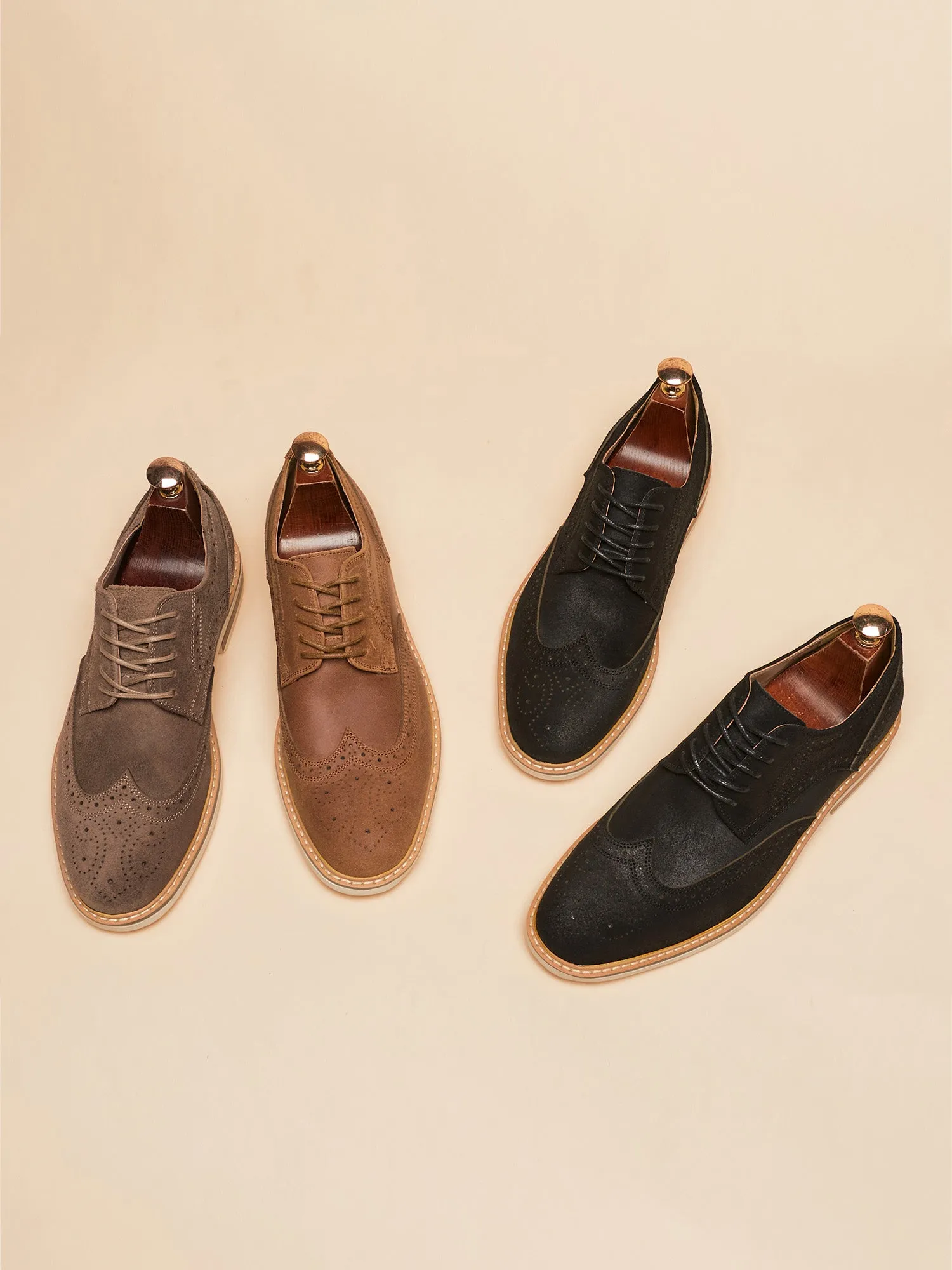 Wingtip Sude Schoenen - Heren - Tijdloze Klasse en Luxe
