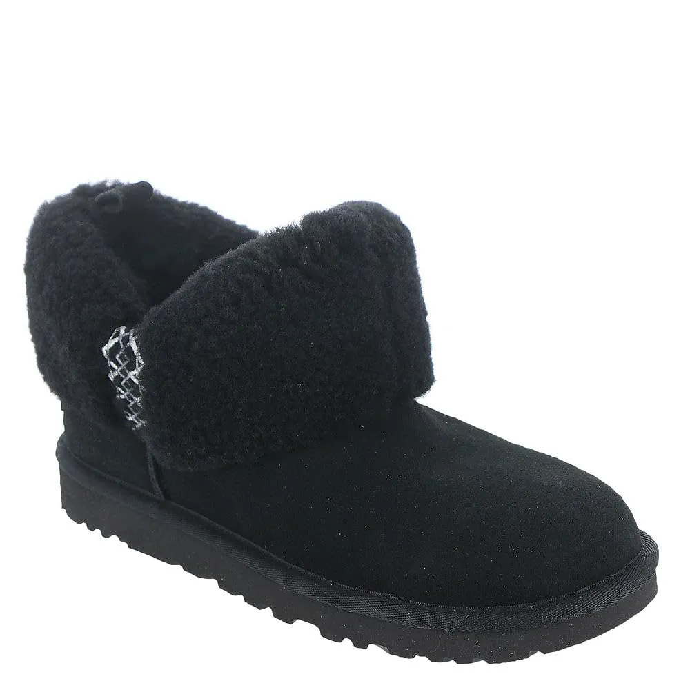 Women's Shoes UGG ULTRA MINI UGGBRAID Slip On Ankle Boot 1151750 BLACK