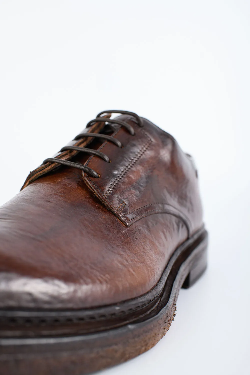 YORK rich-brown welted derby shoes.