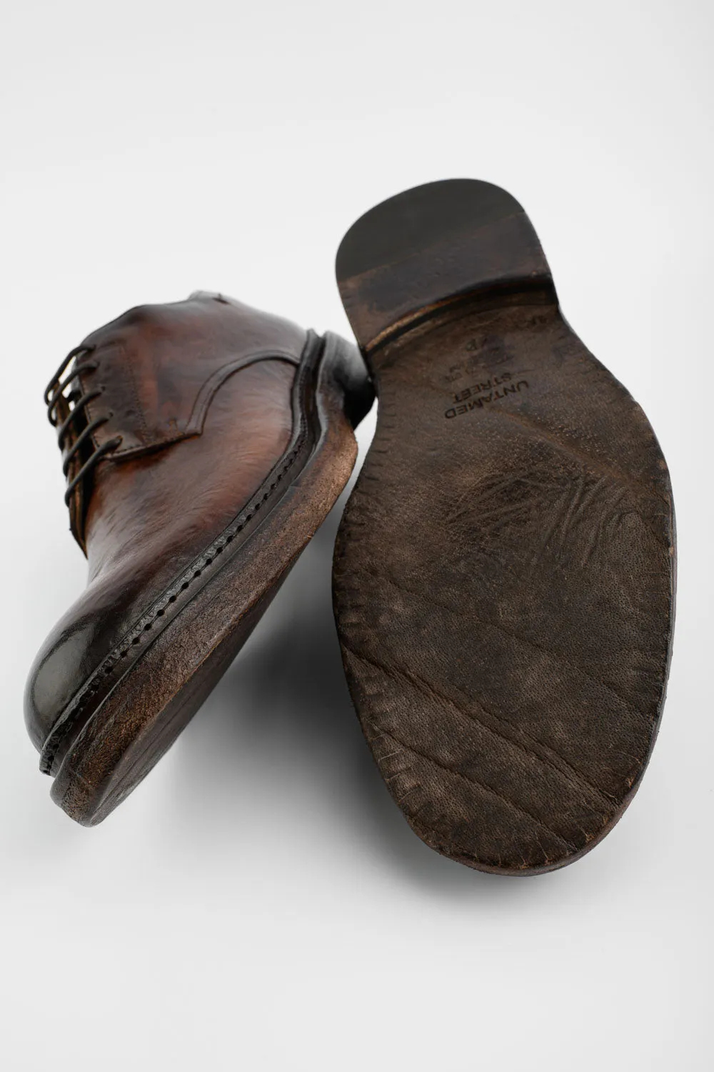 YORK rich-brown welted derby shoes.